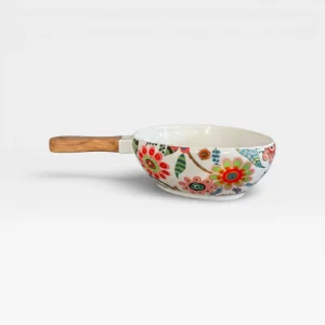 20cm Flower Print Bowl/Dark Handle