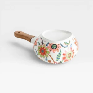 16cm Flower Print Bowl/ Dark Handle